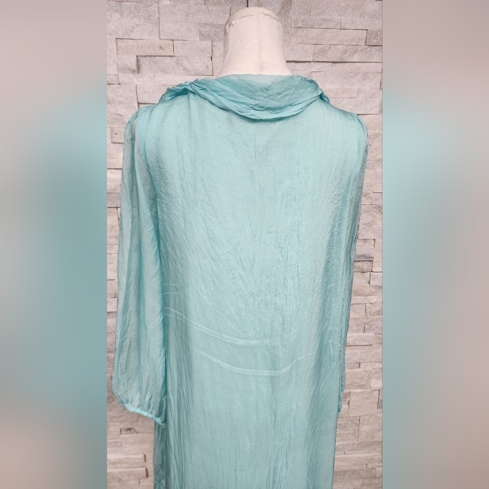 🇮🇹Viscose & Silk Light Blue Tunic Dress – Soch Paris – - Picture 3 of 8